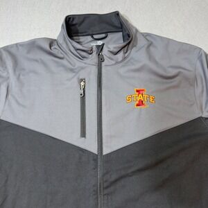 Vansport Iowa State Cyclones Full Zip Jacket Mens XL Grey Black Style 7307 NCAA